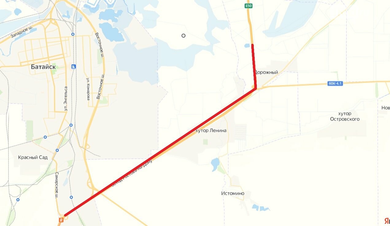 Карта обхода аксая на трассе м 4 дон