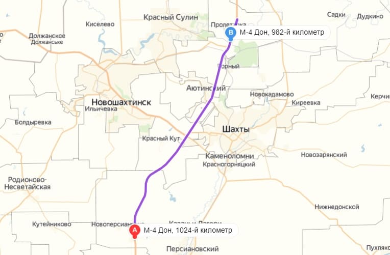 Трасса м4 области на карте