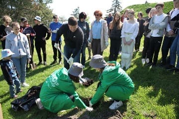 В посадке петровских дубочков участвовали не только сотрудники Азовского музея-заповедника, но и представители молодежных организаций