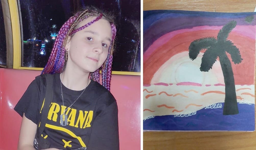 Алиса КАДУКОВА из Ростова с рисунком «Закат на побережье» тоже стала победительницей конкурса. Ей 12 лет. Алиса рассказала, что очень любит рисовать. Над некоторыми рисунками сидит до трех часов. На конкурс отправила одно из самых ярких своих творений. 