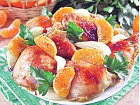 Куриные грудки с мандаринами