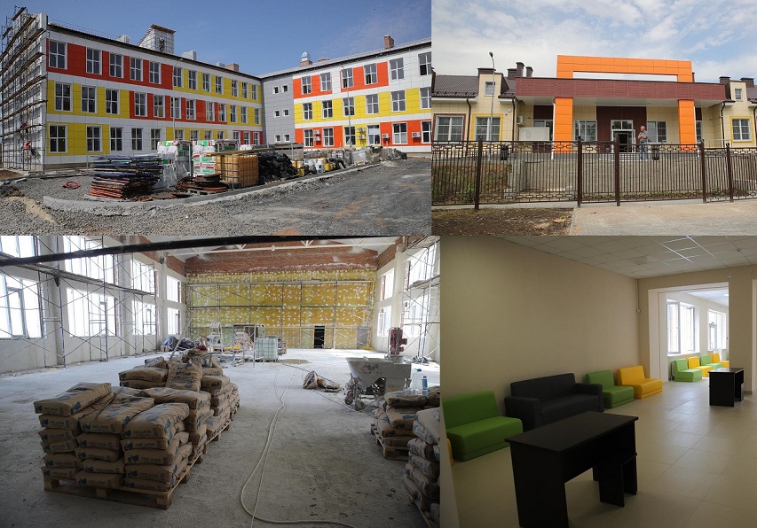 Две школы, два подрядчика. Два результата Справа - школа на Дачной улице, слева - строительство в Олимпийском. Почувствуйте разницу... 