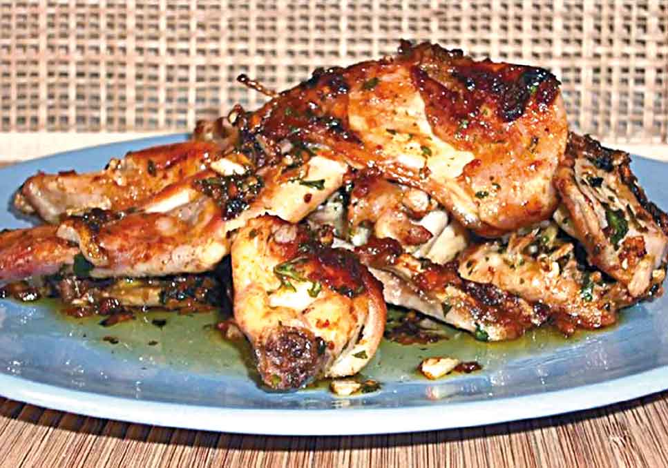 Кролик, жаренный кусочками