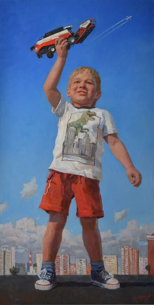 «Возможно все!». Это название Александр Савеленко дал портрету мальчика с макетом комбайна