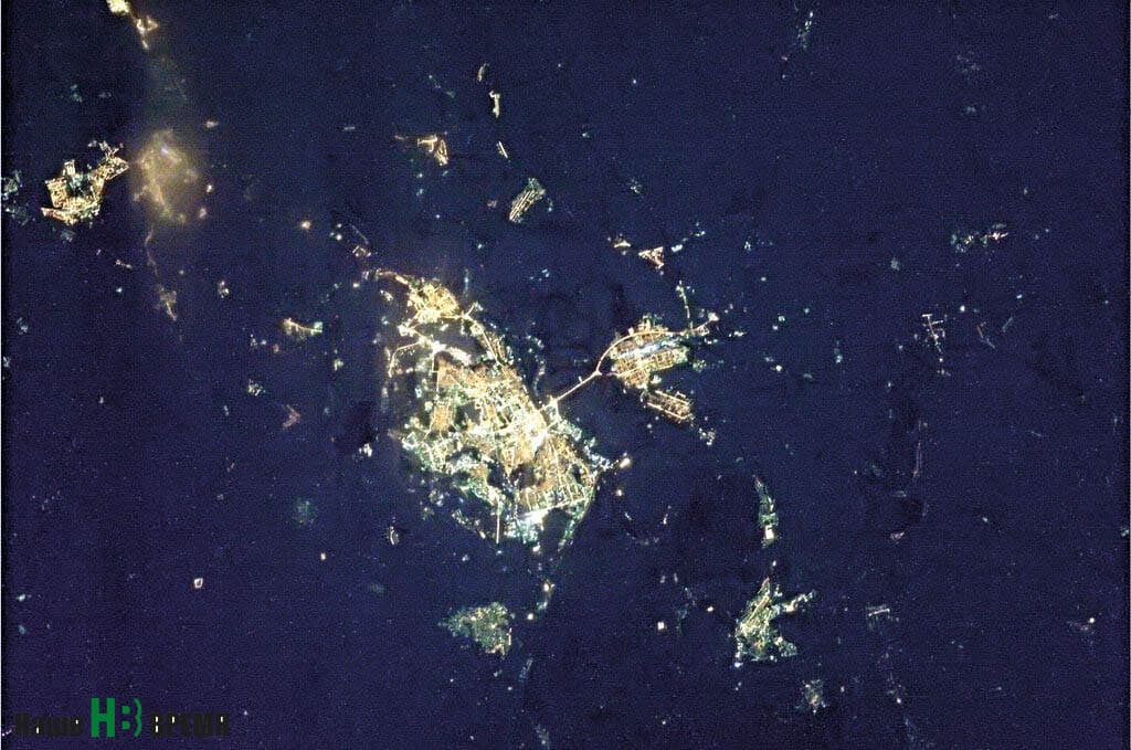 Ростов ночью. Снимок из космоса