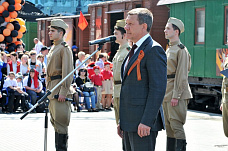 Поезд «Победа» прибыл на первый путь