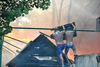 Пожар в центре Ростова