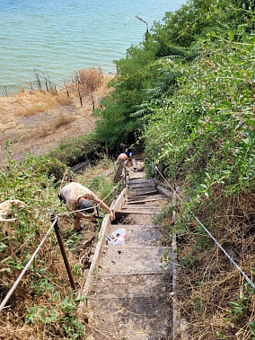 Волонтеры отремонтировали лестницу в Богудонии