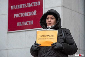 Ростовчане – жильцы дома по переулку Кривошлыковскому, пикетировали здание регионального правительства