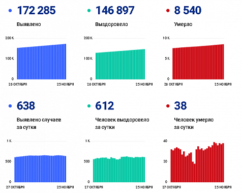 Коронавирус в Ростовской области: статистика на 25 ноября