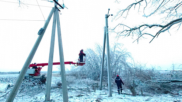 В южных и юго-восточных районах Ростовской области из-за непогоды возникли сбои в электроснабжении
