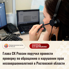 Председатель Следкома России поручил провести проверку по обращению о нарушении прав несовершеннолетней в Азовском районе