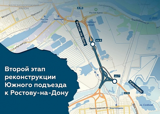 Проект второй очереди южного подъезда к Ростову сегодня реализован почти на 38%