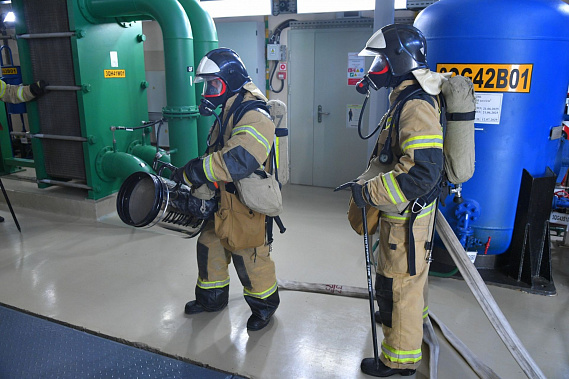 Во время тренировки. Источник фото: Управление информации и общественных связей РоАЭС.. 