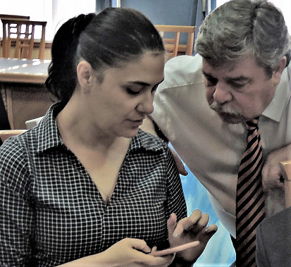 Ася Компаниец и руководитель Ростовского регионального отделения «Боевого братства» Игорь Блиджян.