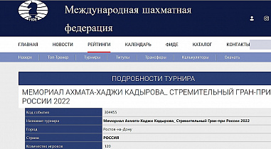 Ростовский этап «Гран-при рапид России» прошел международную регистрацию