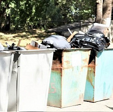 Вход в парк через мусорник