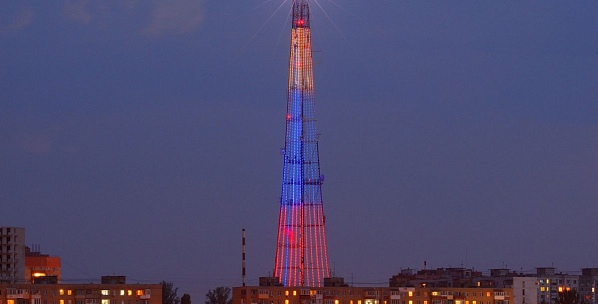На ростовской телебашне вновь загорятся белые, синие и красные огни