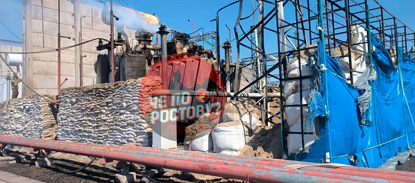 Один из двух поврежденных огнем трансформаторов. Источник фото:ТГ-канал
