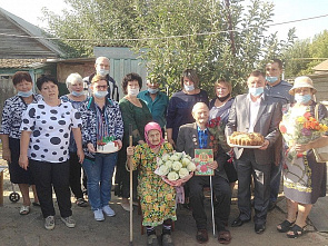 В станице Николаевской отметили 100-летие фронтовика Василия Долганина