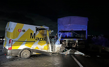 В Ростовской области автомобиль "Яндекс. Маркета" врезался в прицеп КамАЗа
