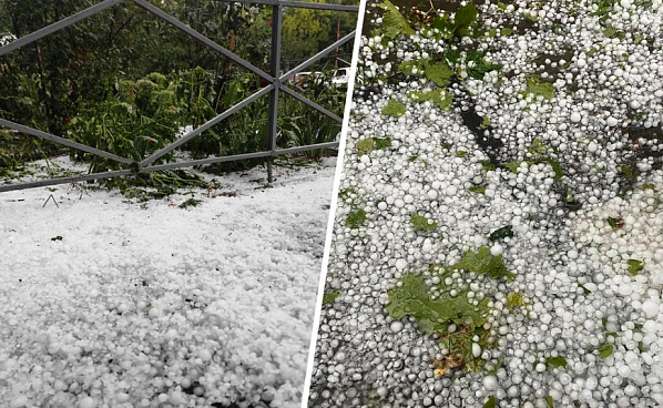 Сегодняшнее утро в Ростове началось с града. Источник фото: 161.ru.