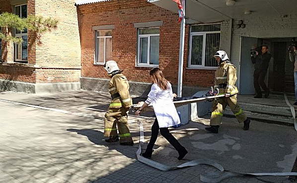 Завершились учения пожарных области