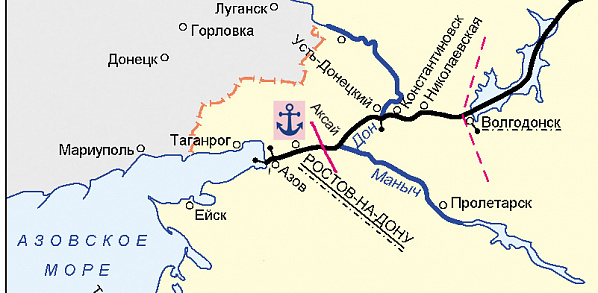 Карта Азово-Донского бассейна.