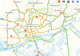 В Ростове-на-Дону заторы на дорогах оценивают в 9 баллов