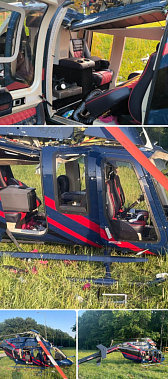   Сегодня при выполнении частного полета вертолет «Bell-407» совершил жесткую посадку
