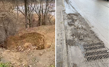 Перед мостом через Северное водохранилище Ростова сполз грунт