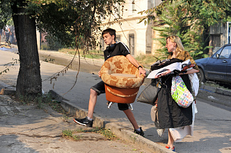 Пожар в центре Ростова