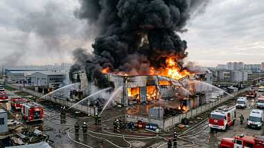 В Мясниковском районе потушили крупный пожар на складе ГСМ