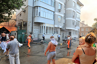 Пожар в центре Ростова