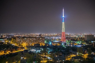 Ростовская телебашня засветится цветами российского и белорусского флагов