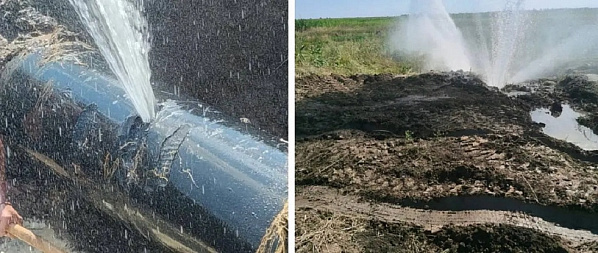 Авария на водоводе в Зернограде. Источник фото: 1.rnd.ru. 