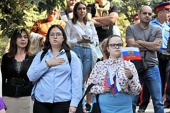В Ростове отметили годовщину воссоединения ДНР, ЛНР, Запорожской и Херсонской областей с Россией
