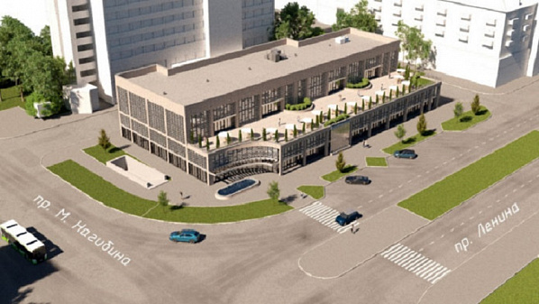 Так выглядит компромиссный проект ТЦ. Даже фонтанчики по бокам предусмотрены. Источник фото: портал администрации Ростова/rostov-gorod.ru.