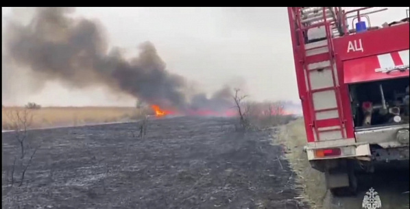 Воскресный ландшафтный пожар вспыхнул в Батайске