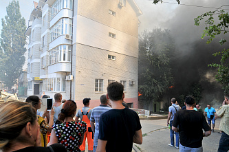 Пожар в центре Ростова