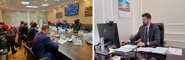 Заседание круглого стола думского комитета по предпринимательству  прошло в онлайн-формате. Участие в нем принял  глава донского минэкономразвития М. Папушенко. Источник фото: пресс-служба губернатора Ростовской области.