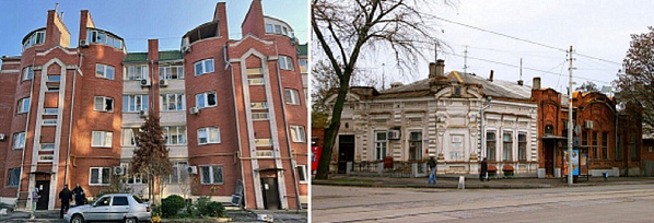 В многоквартирном домое по улице Свободы взрывной волной повреждено остекление, старинный особняк в Итальянском переулке практически не пострадал. Источники фото: РИА 