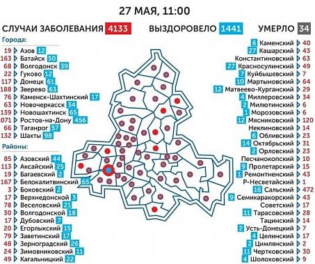 Коронавирус в Ростовской области: статистика на 27 мая