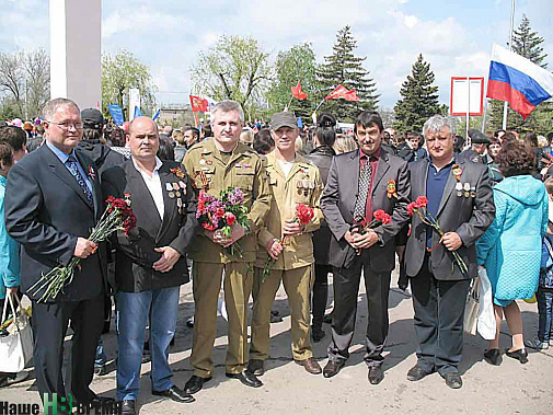 Встреча с боевыми товарищами (Александр Гудин – второй слева).