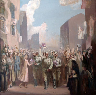 Картина Е.Я. Покидченко «Освободители». 1985 год.