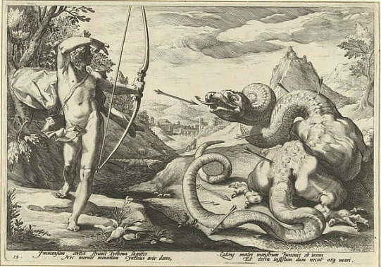 Сюжет битвы Аполлона с Пифоном был популярен у художников прошлых веков.