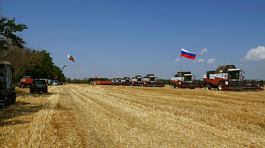 Парад Победы прошел в колхозе имени Шаумяна в Мясниковском районе