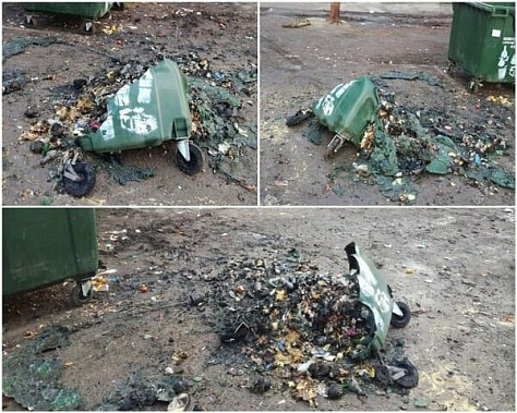 Батайчане продолжают жечь новые мусорные контейнеры