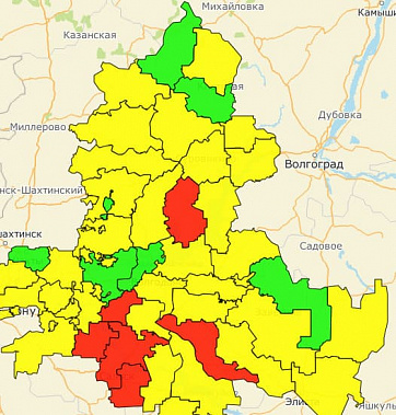 Количество донских районов в «красной зоне» сократилось вдвое