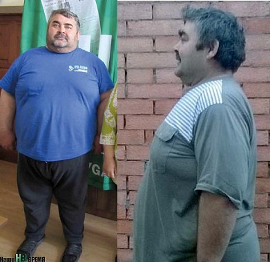 С весом в 200 килограммов Владимир Иванович пришел в клуб «Худышек»1 июня 2017 года. С весом в 135 килограммов (на фото справа) в конце октября 2016 года уже строил гараж во дворе своего дома. Теперь весит 125 килограммов.